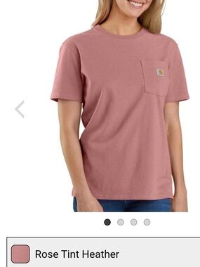 Carhartt Rose Tint Heather Crew Neck Pocket Tee